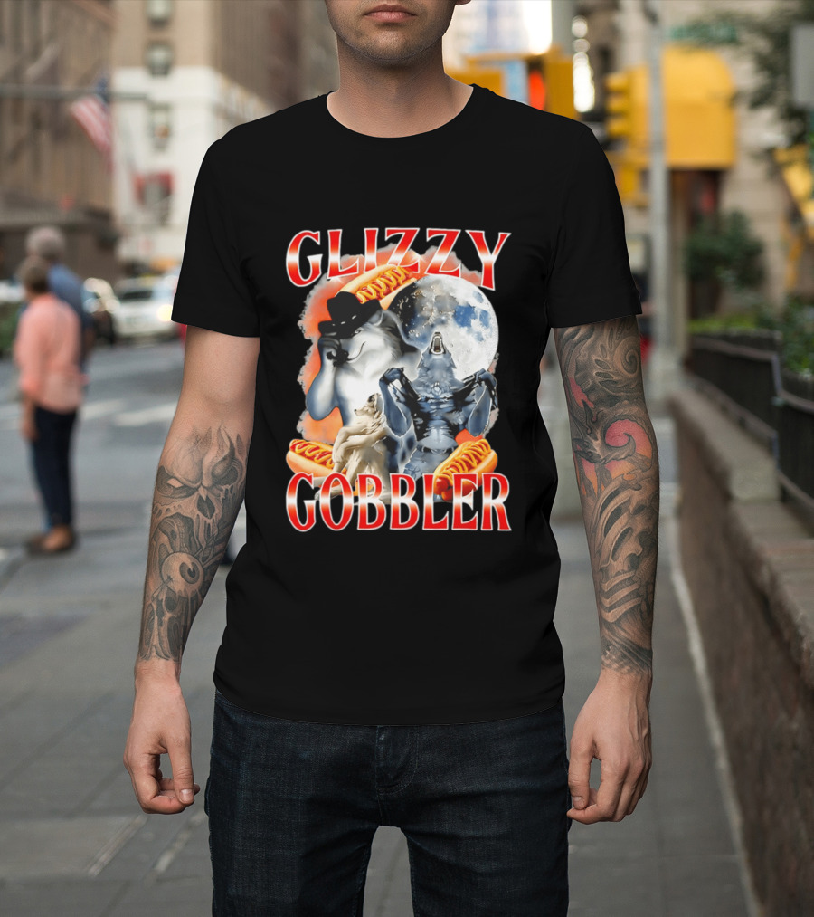 Glizzy Gobbler Wolf Moon Hot Dog Meme T-Shirt