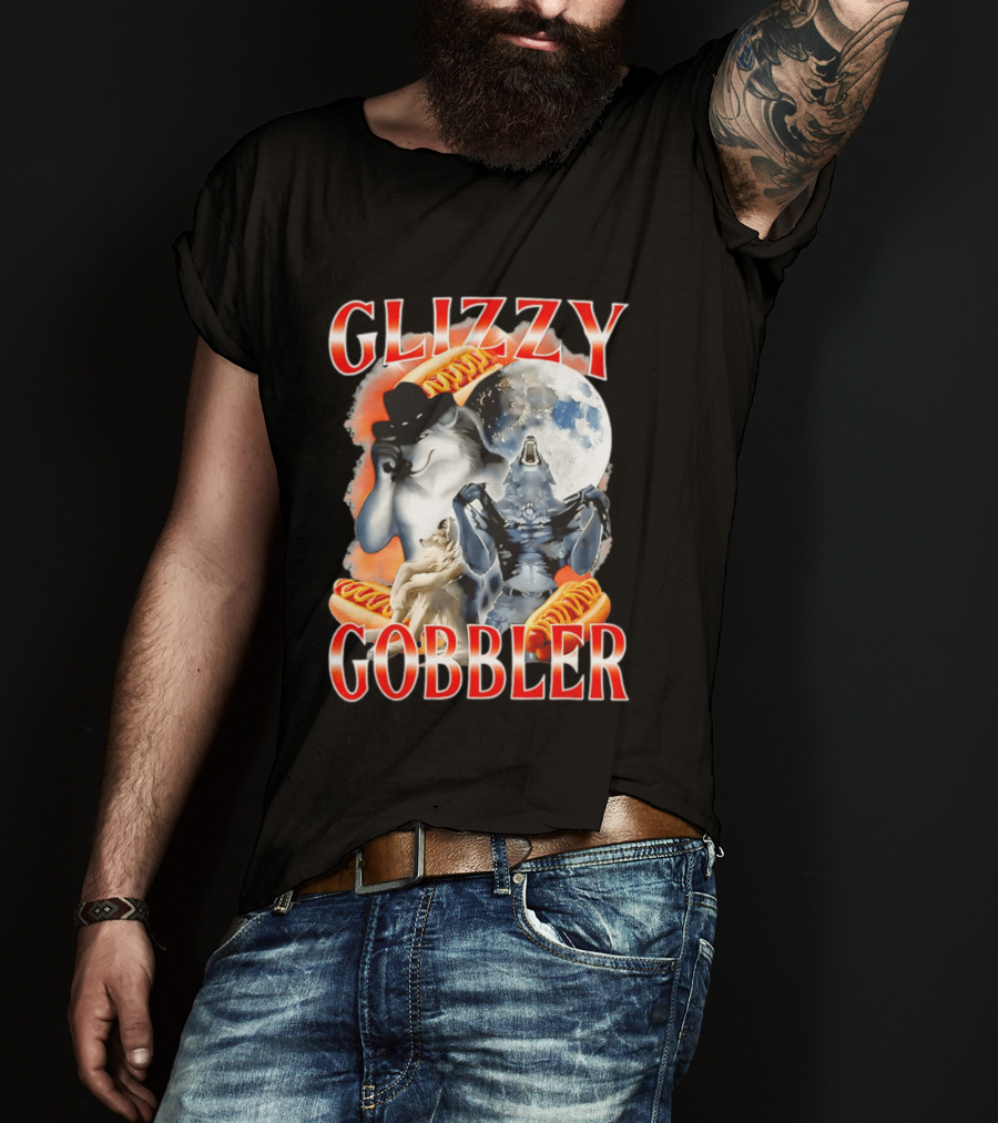 Glizzy Gobbler Wolf Moon Hot Dog Meme T-Shirt