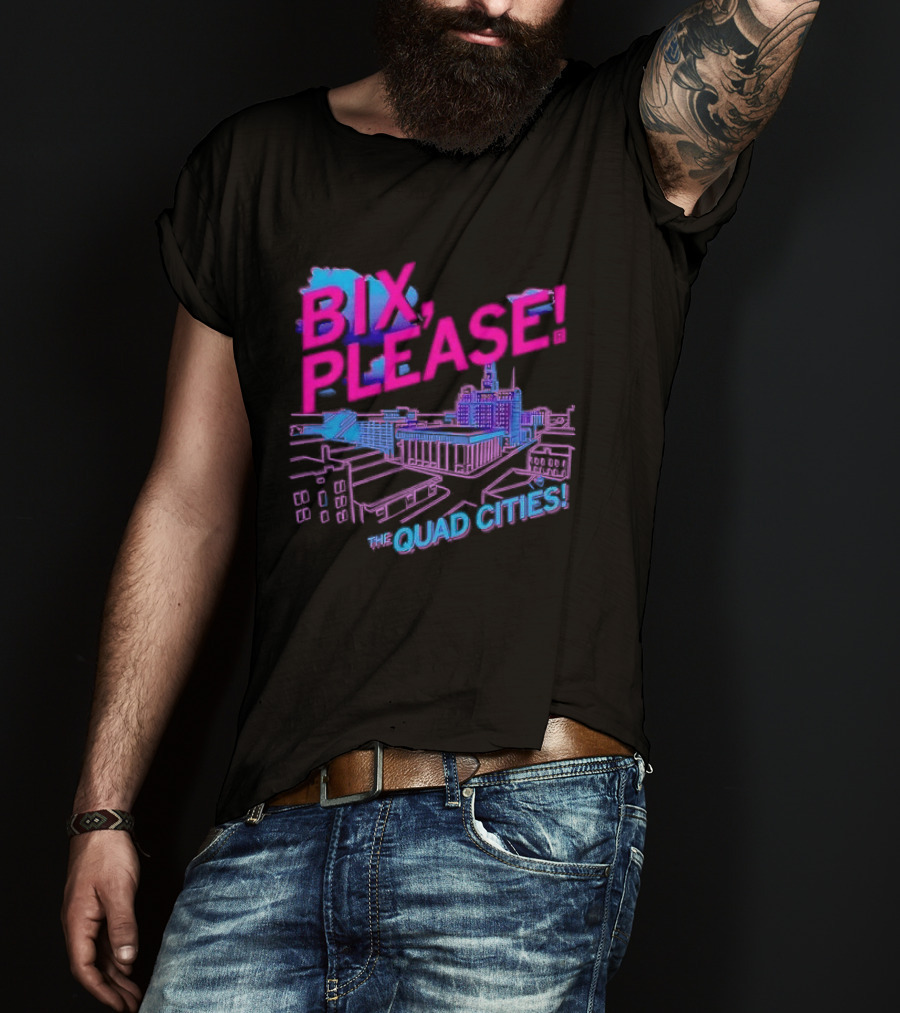 Bix Please The Quad Cities Skyline Retro Aesthetic T-Shirt