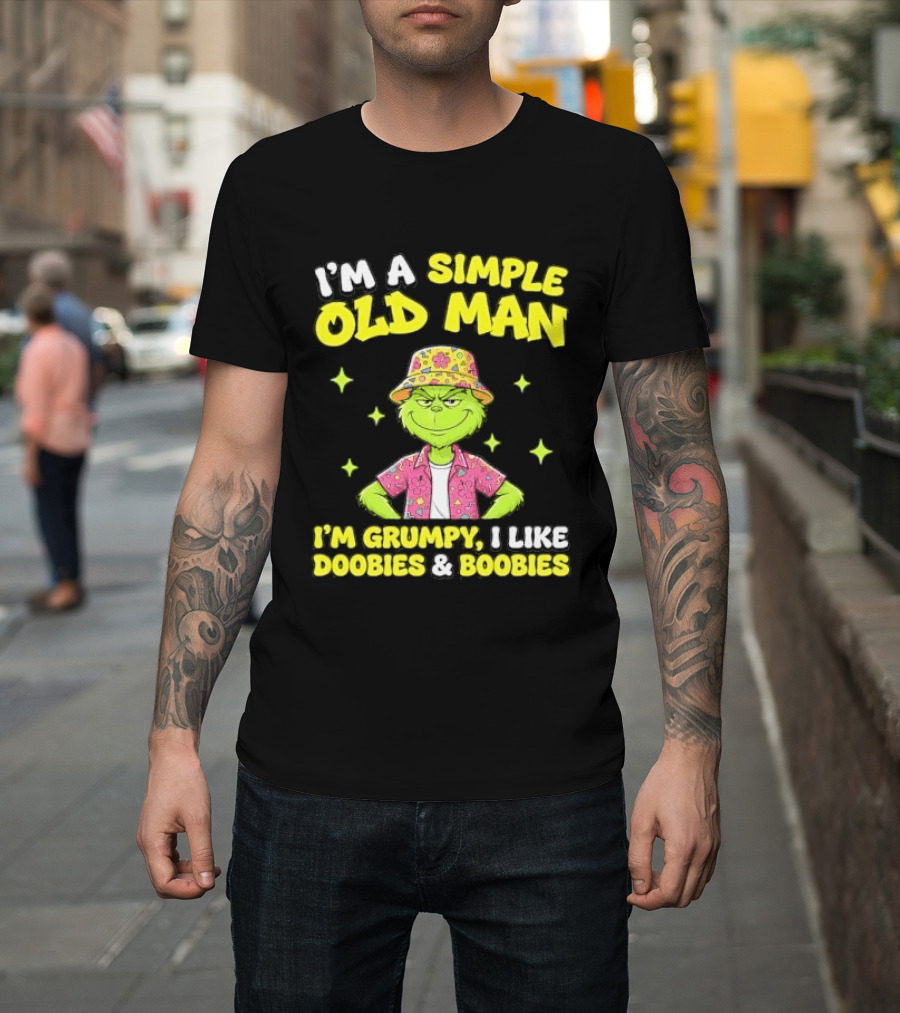 I'm A Simple Old Man Grumpy I Like Boobies Hawaiian Hat T-Shirt