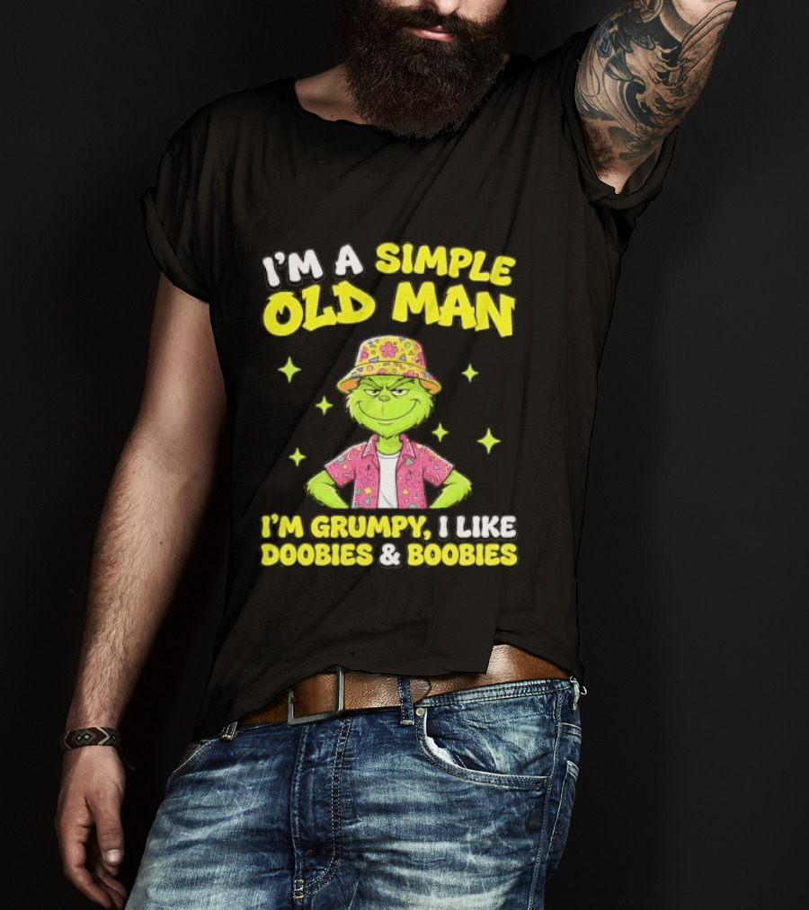 I'm A Simple Old Man Grumpy I Like Boobies Hawaiian Hat T-Shirt
