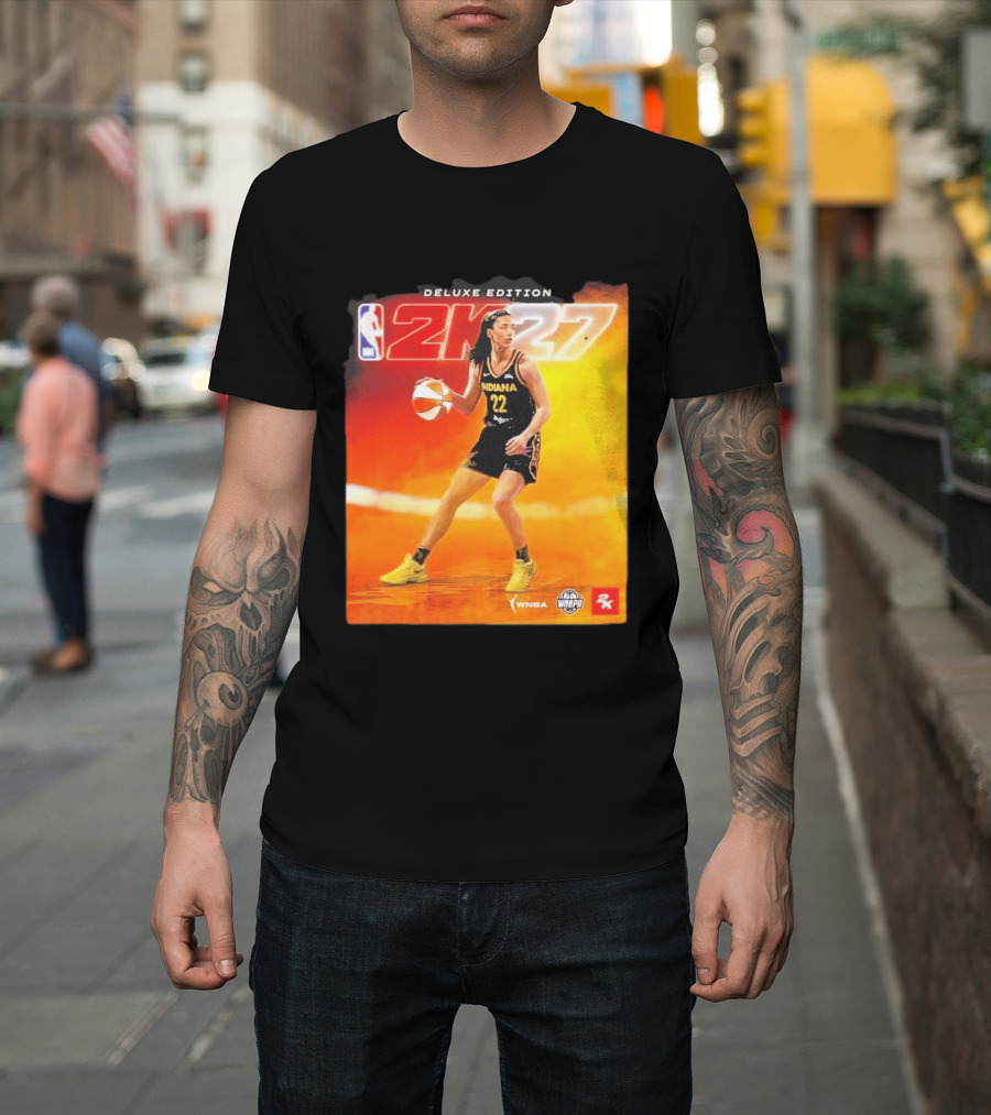 WNBA Caitlin Clark Indiana Fever NBA 2K27 Deluxe Edition Cover Athlete T-Shirt