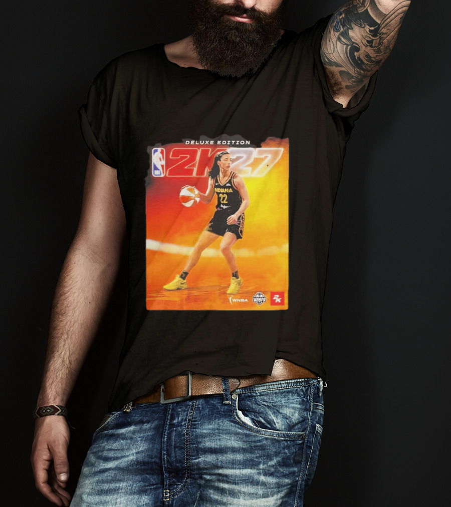 WNBA Caitlin Clark Indiana Fever NBA 2K27 Deluxe Edition Cover Athlete T-Shirt