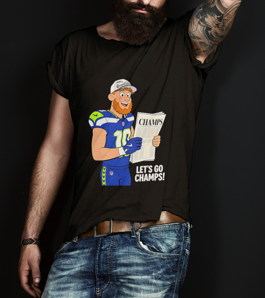 Champs Let's Go Champs Seattle Seahawks Football Fan Celebration T-Shirt