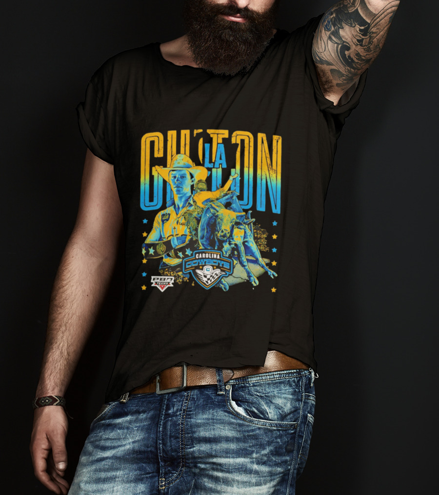 Carolina Cowboys Clay Guiton PBR Ranch Riding Champion T-Shirt