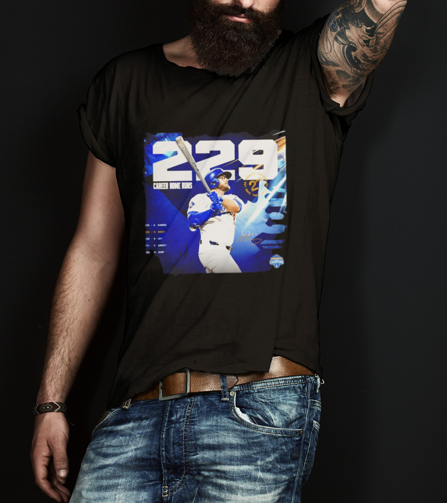 Max Muncy Los Angeles Dodgers 229 Career Home Runs Celebration MLB Champions T-Shirt