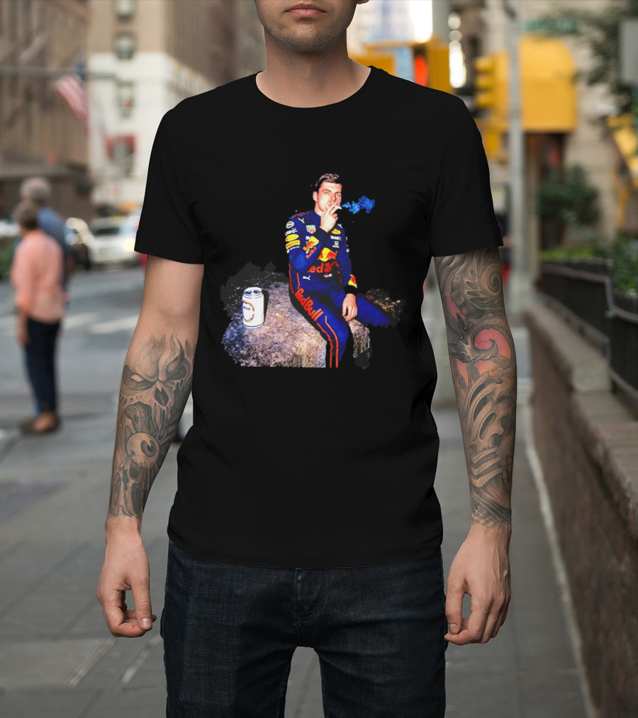 Max Verstappen Red Bull Racing Formula 1 Driver Smoking Racing Suit T-Shirt