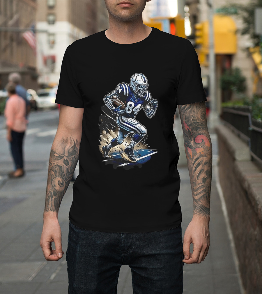Indianapolis Colts Skeleton Football Player Runs In My Blood T-Shirt