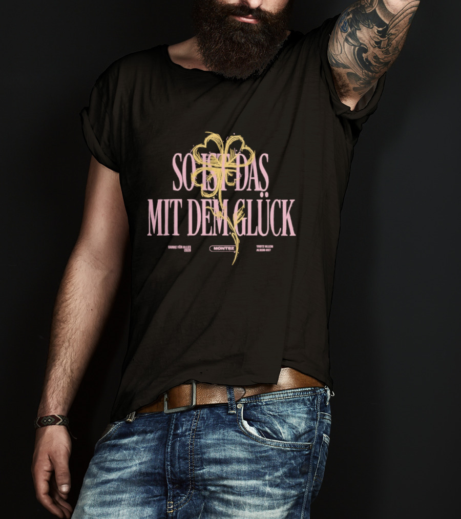SOMETHING WITH HAPPINESS MIT DEM GLÜCK MONTEZ SIDMDG Flower Drawing T-Shirt