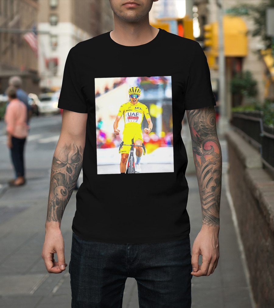 Tadej Pogačar UAE Team Emirates Tour De France Victory Moment T-Shirt