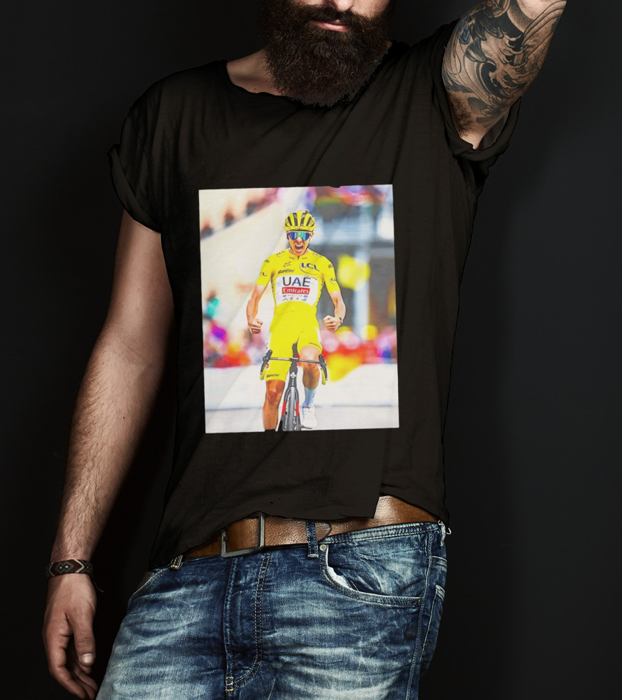 Tadej Pogačar UAE Team Emirates Tour De France Victory Moment T-Shirt
