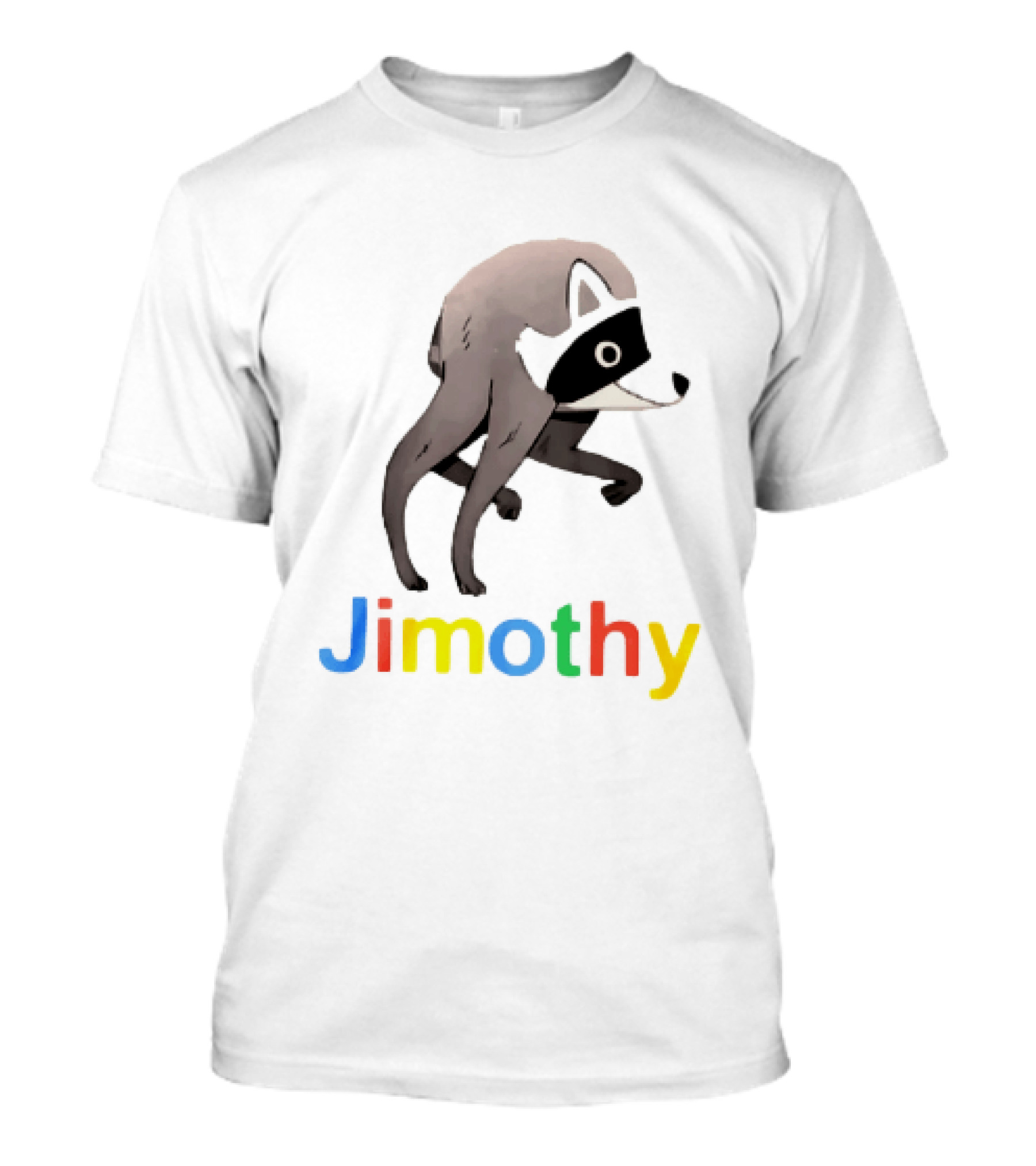 Jimothy The Raccoon Colorful Letters T-Shirt