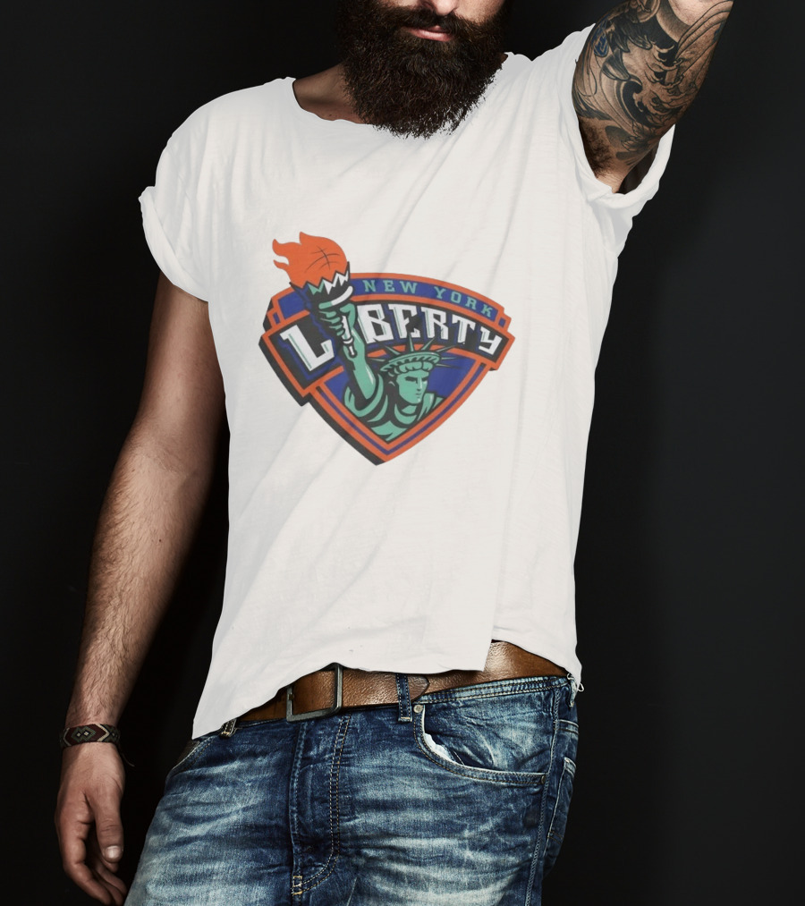 New York Liberty Statue Of Liberty Basketball Torch T-Shirt