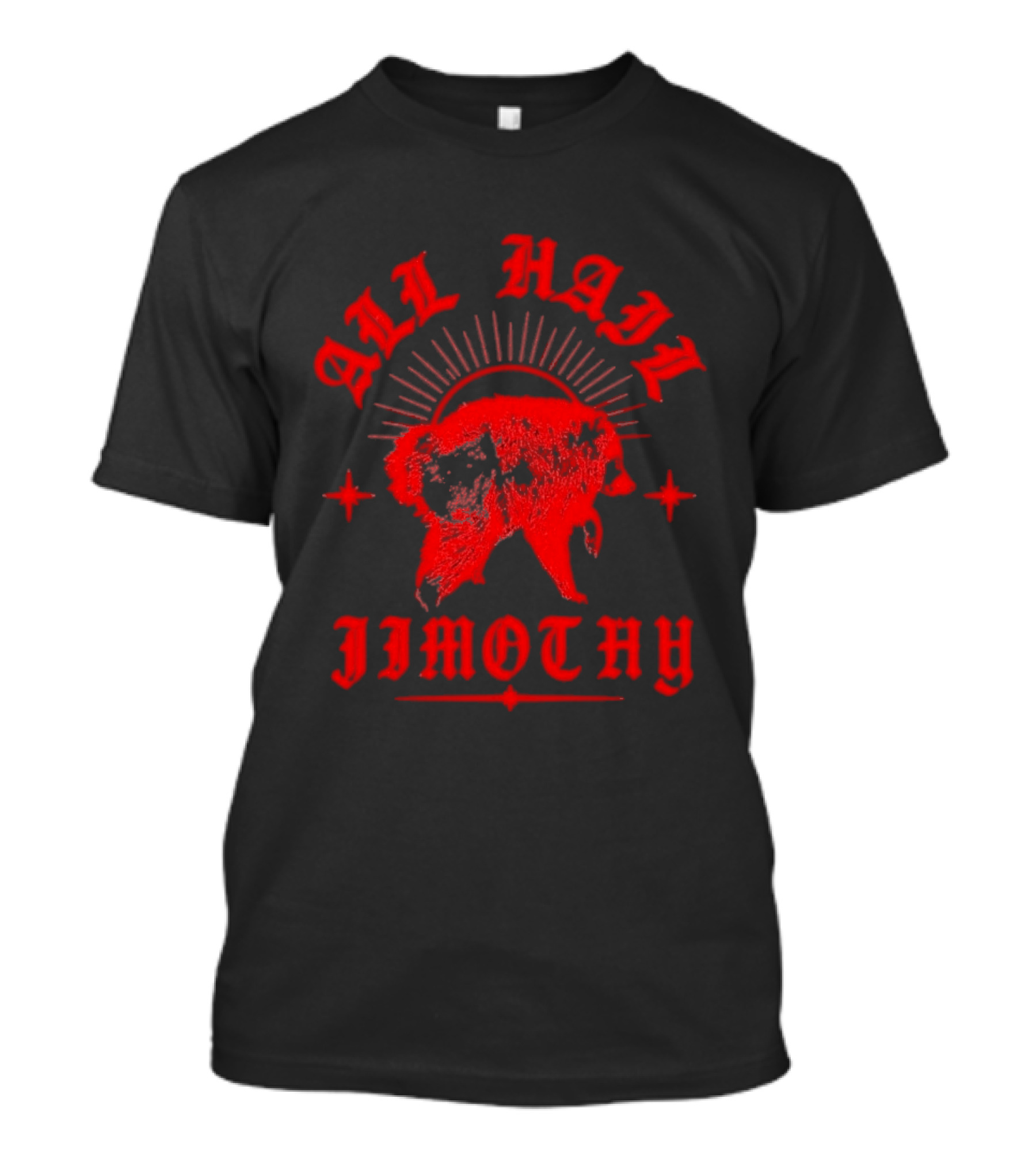 All Hail Jimothy Raccoon Red Starburst Buffalo T-Shirt