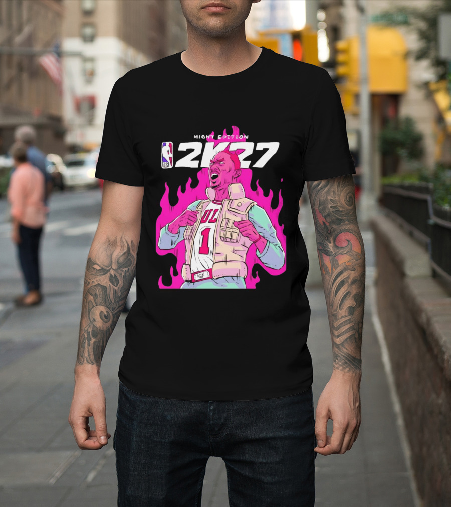 Derrick Rose Bulls NBA 2K27 Might Edition Basketball T-Shirt