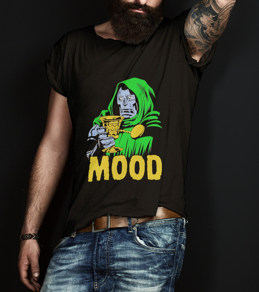 Doom Mood Green Cloaked Character Holding Goblet T-Shirt