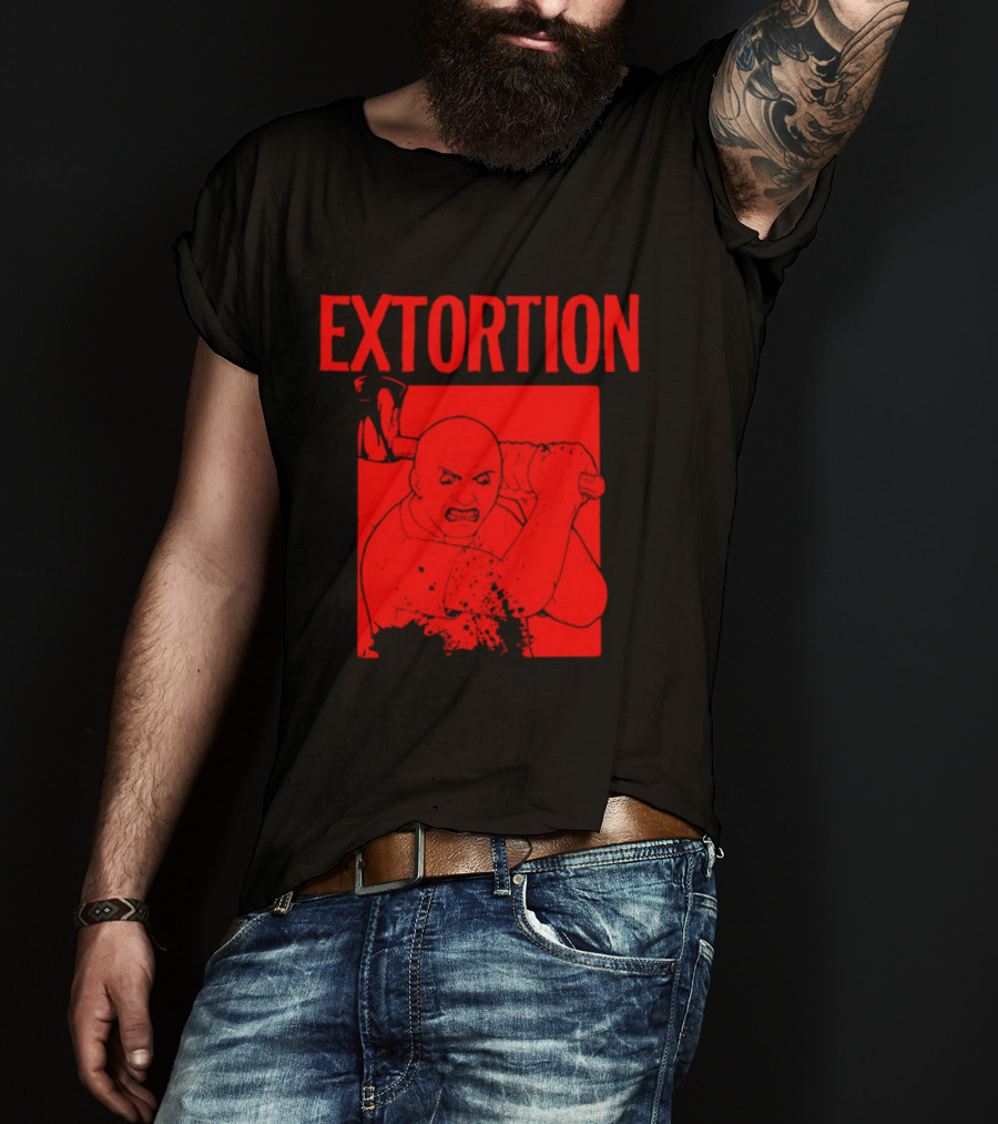 EXTORTION Self Titled Album Cover Art Distorted Face T-Shirt