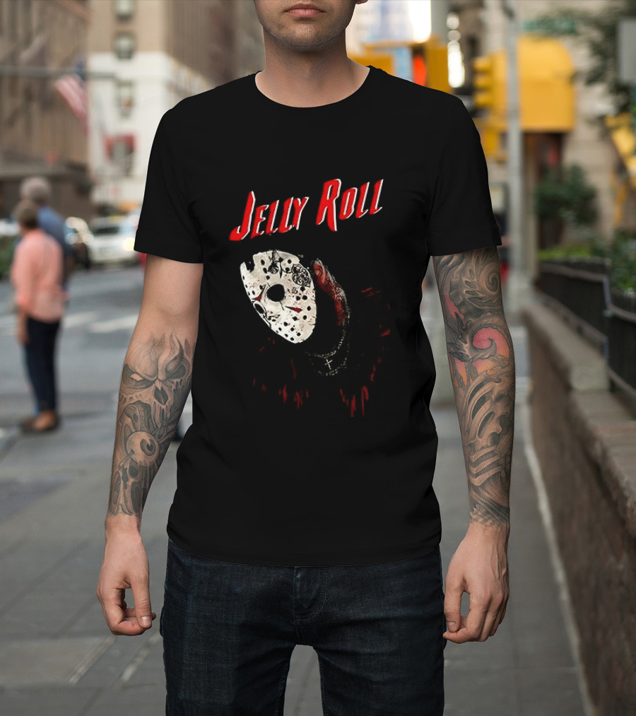 Jelly Roll Horror Mask Halloween T-Shirt