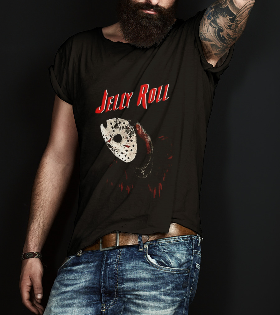 Jelly Roll Horror Mask Halloween T-Shirt