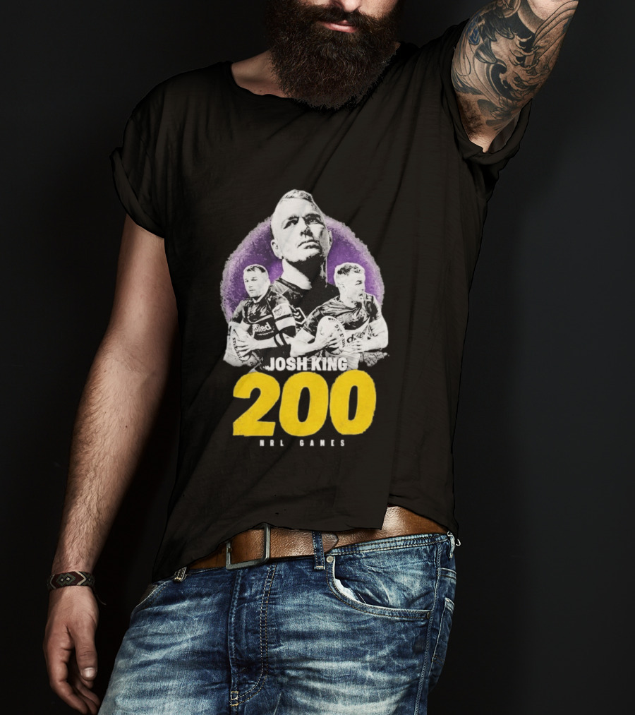 Josh King 200 NRL Games Melbourne Rugby Milestone Celebration T-Shirt