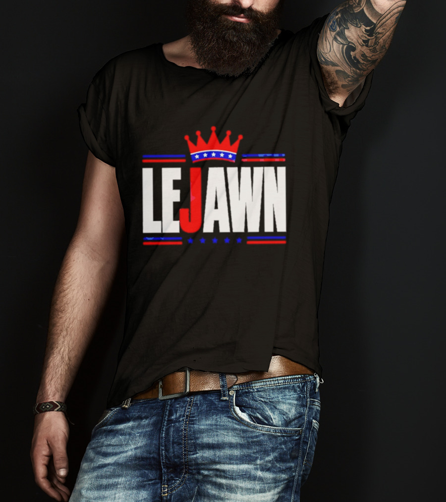 LeJawn Philadelphia Stars Crown Red Blue Stripes T-Shirt