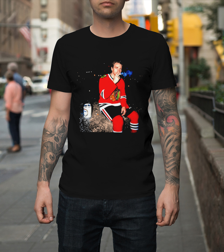 Patrick Kane Chicago Blackhawks Showtime Smoking Retro Aesthetic T-Shirt