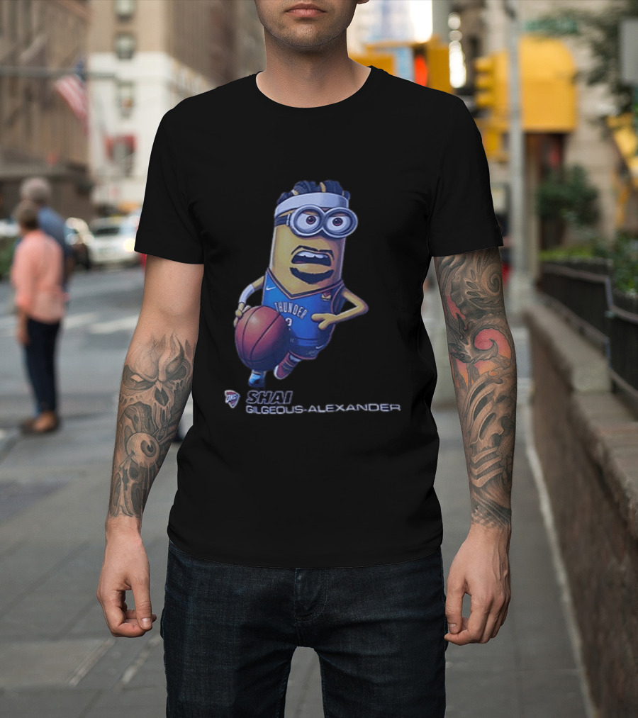 OKC Thunder NBA Shai Gilgeous Alexander Minion Basketball Player T-Shirt