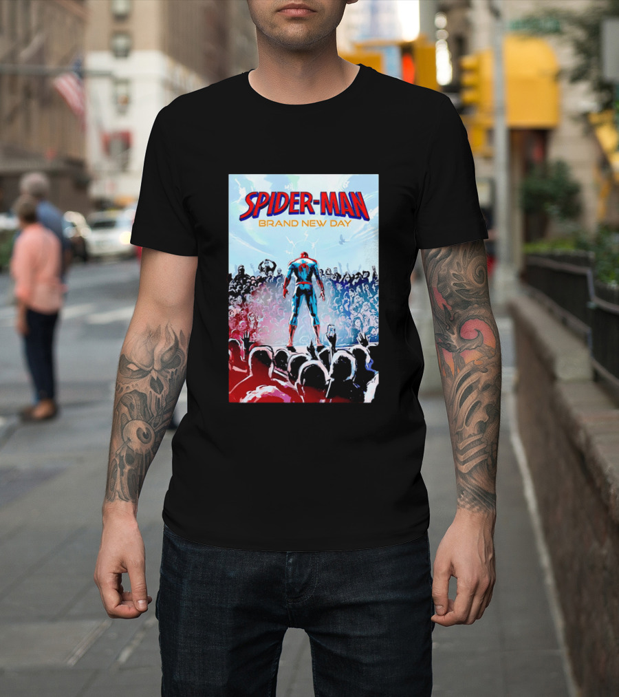 Spider Man Brand New Day Crowd Marvel T-Shirt