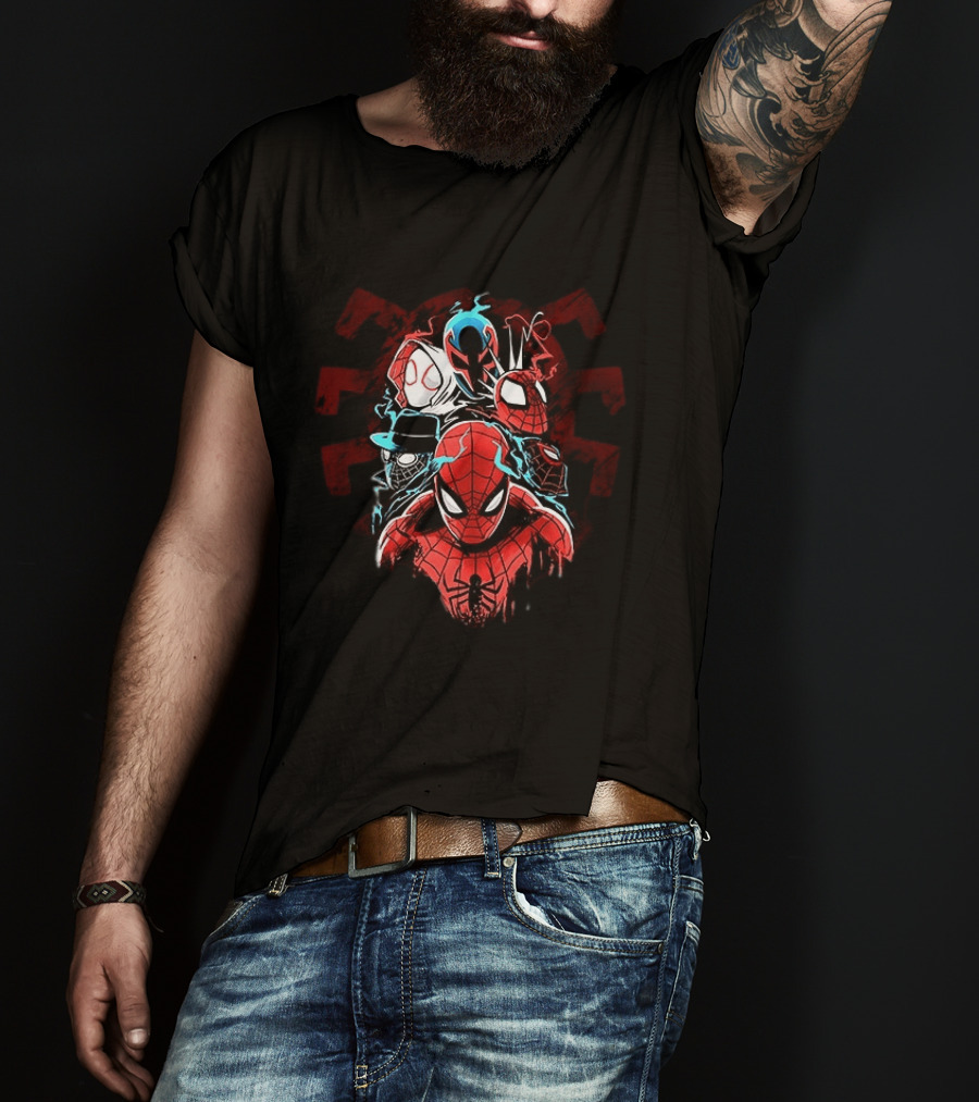 Spider Man Peter Parker Miles Morales Spider Verse Marvel Comics Spider Man Noir Gwen Stacy 2099 T-Shirt