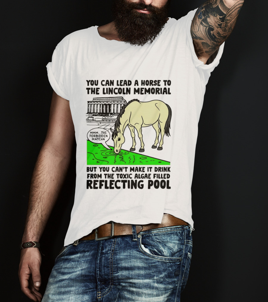 You Can Lead A Horse To The Lincoln Memorial Nnmm This Forbidden Matcha Toxic Algae Filled Reflecting Pool T-Shirt