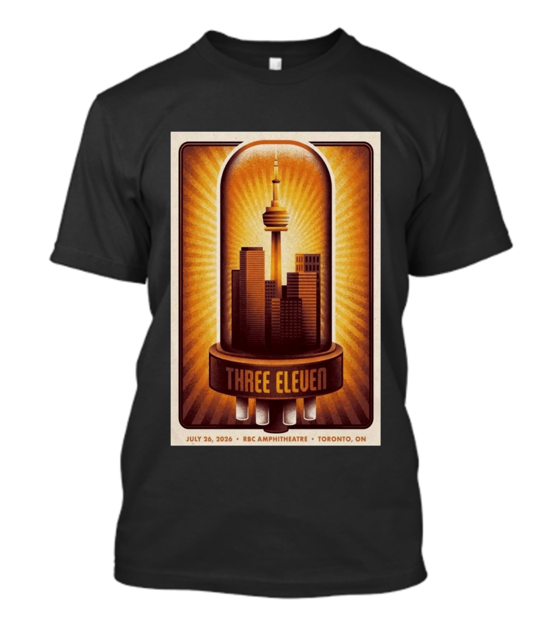 Three Eleven Concert July 26 2026 RBC Amphitheatre Toronto Ontario CN Tower Skyline T-Shirt