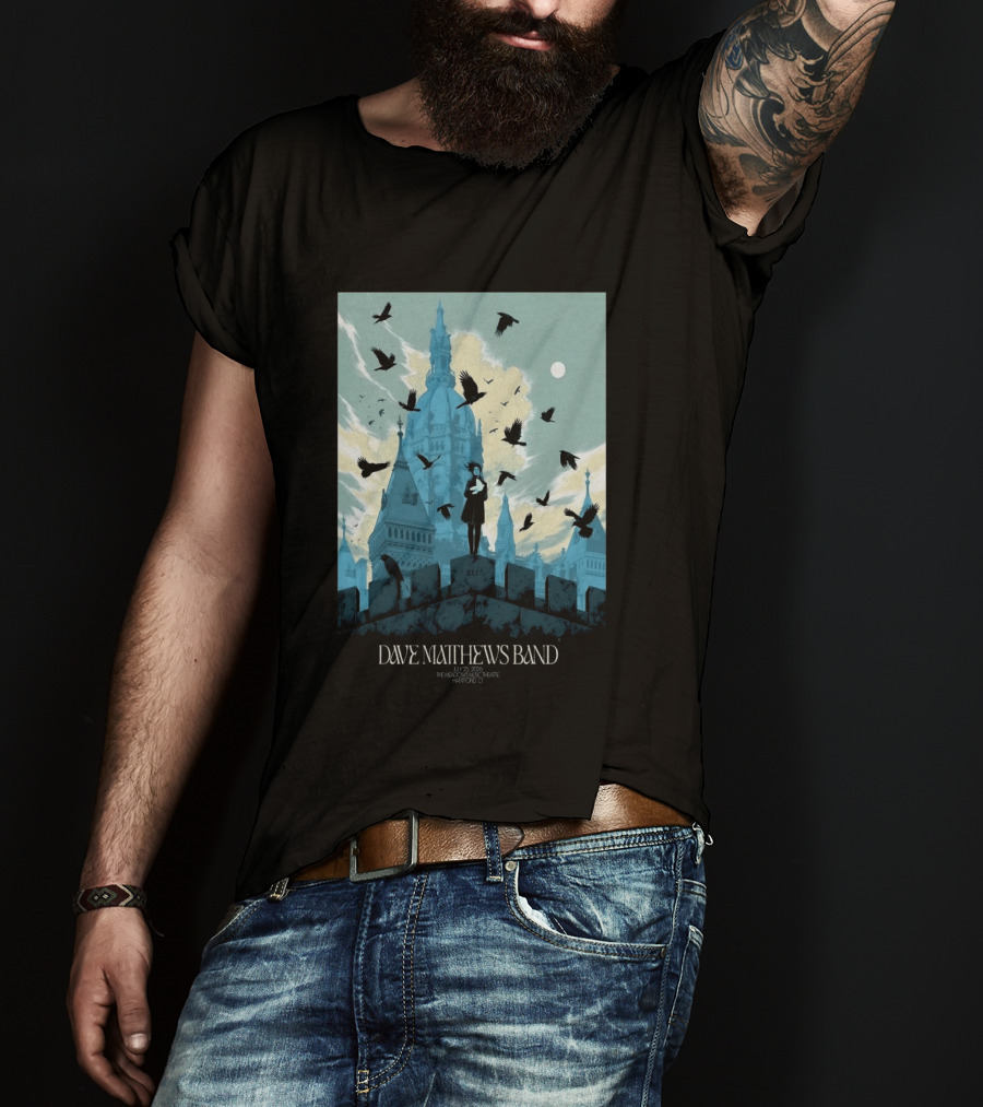 Dave Matthews Band July 25 2026 The Meadows Music Theatre Hartford CT Birds And Gothic Architecture T-Shirt