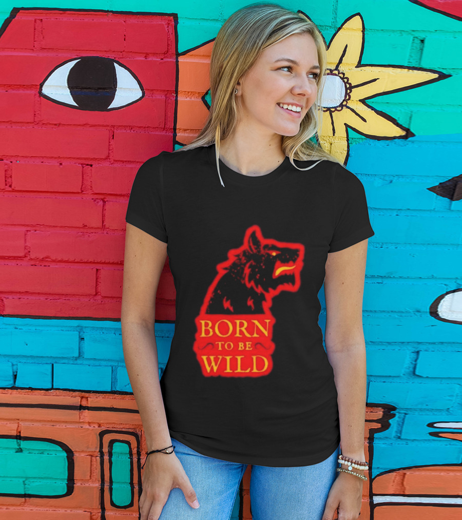 Born To Be Wild Wolf Silhouette Red T-Shirt
