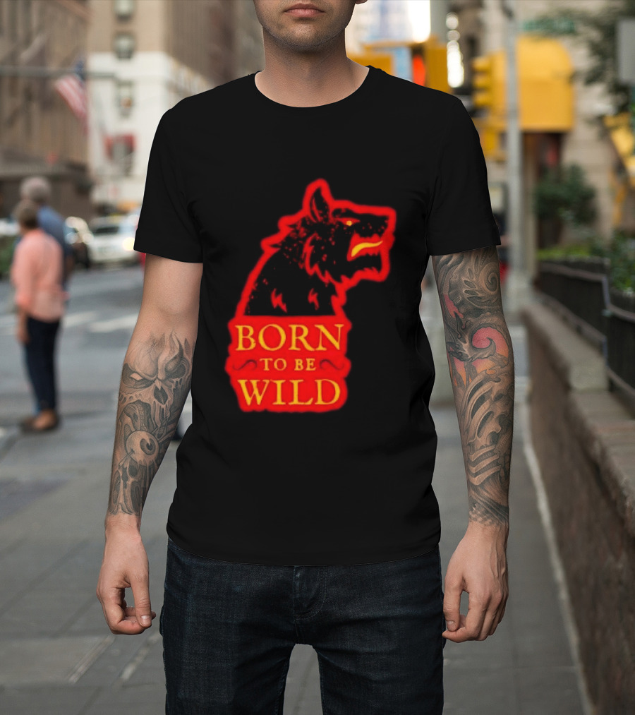 Born To Be Wild Wolf Silhouette Red T-Shirt