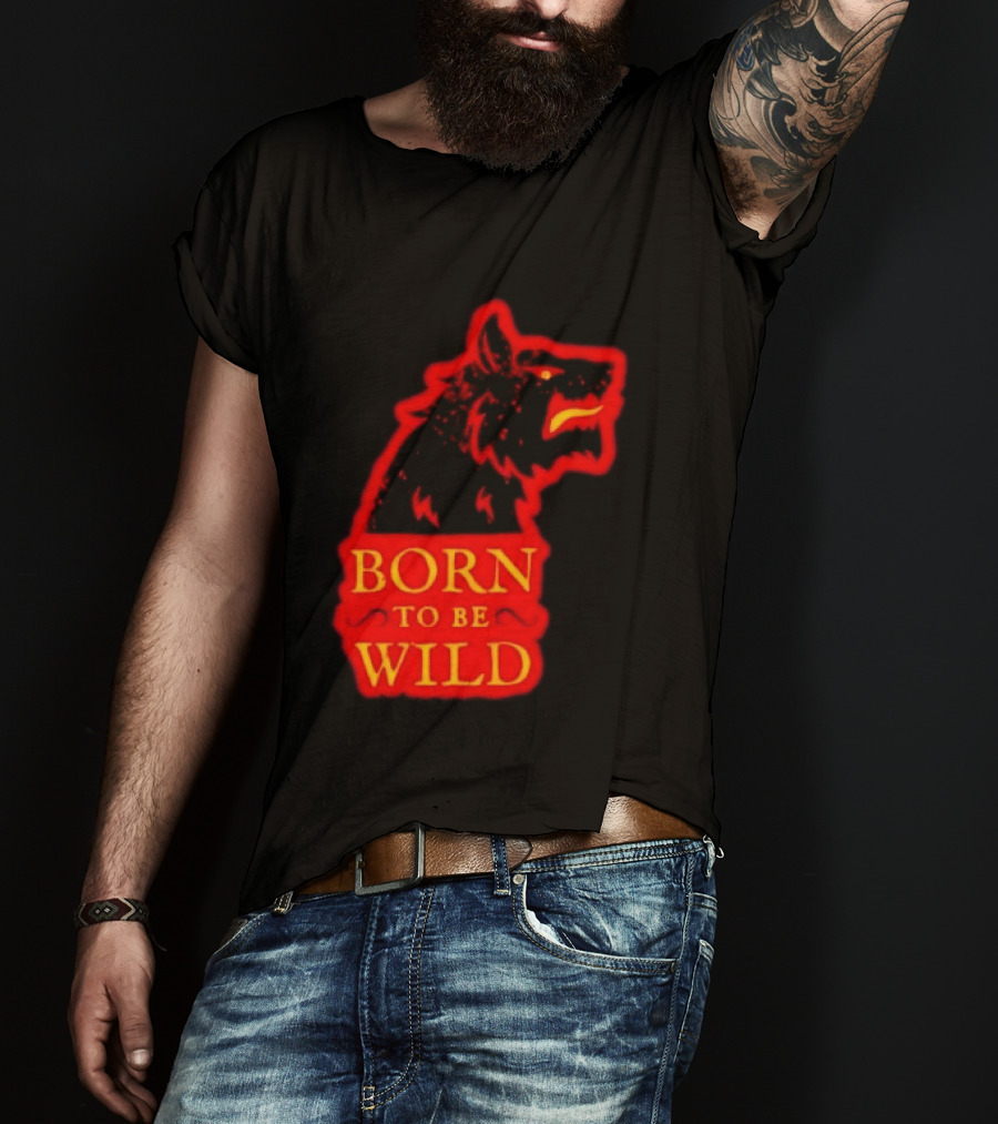 Born To Be Wild Wolf Silhouette Red T-Shirt
