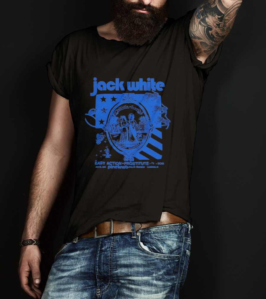 Jack White Easy Action Records Detroit Michigan 2026 Pine Knob Music Theatre Event July 25 T-Shirt