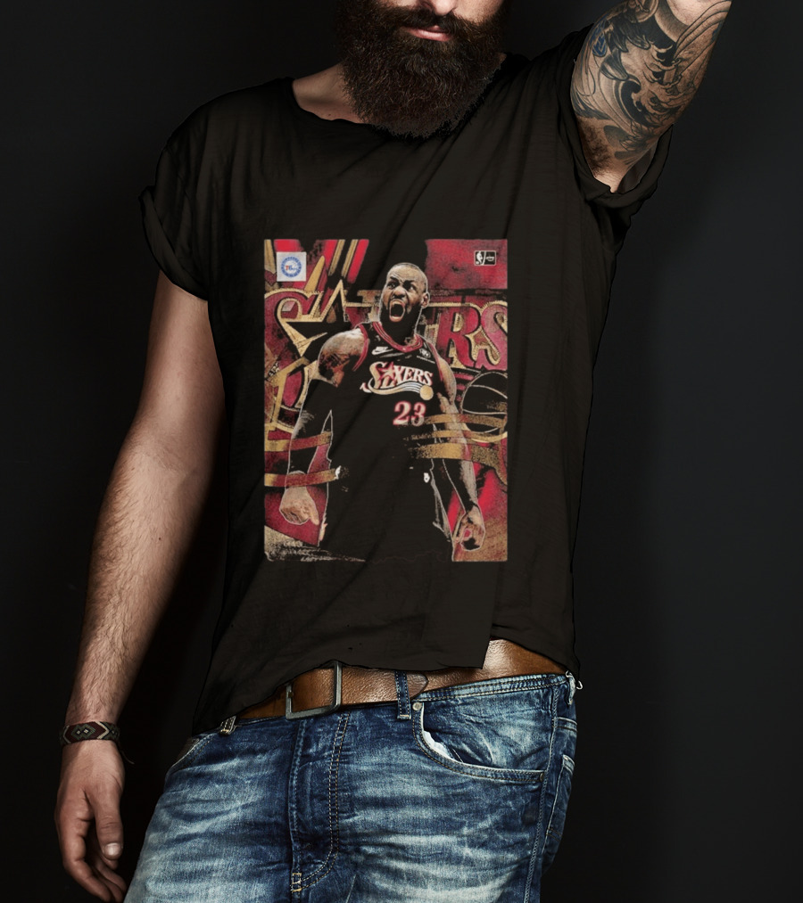 Lebron James Joins Philadelphia 76ers Number 23 NBA Team Jersey T-Shirt