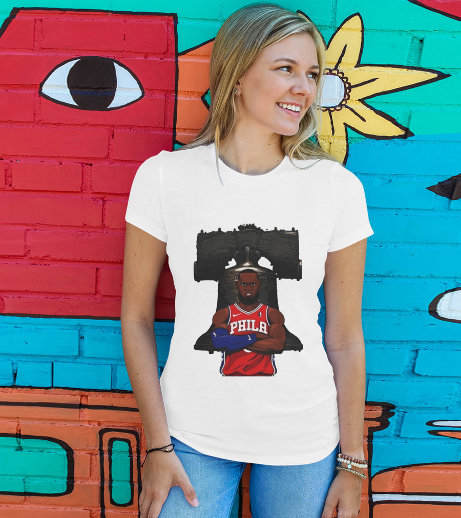 Philadelphia 76ers 2026 LeBron James Liberty Bell Basketball T-Shirt