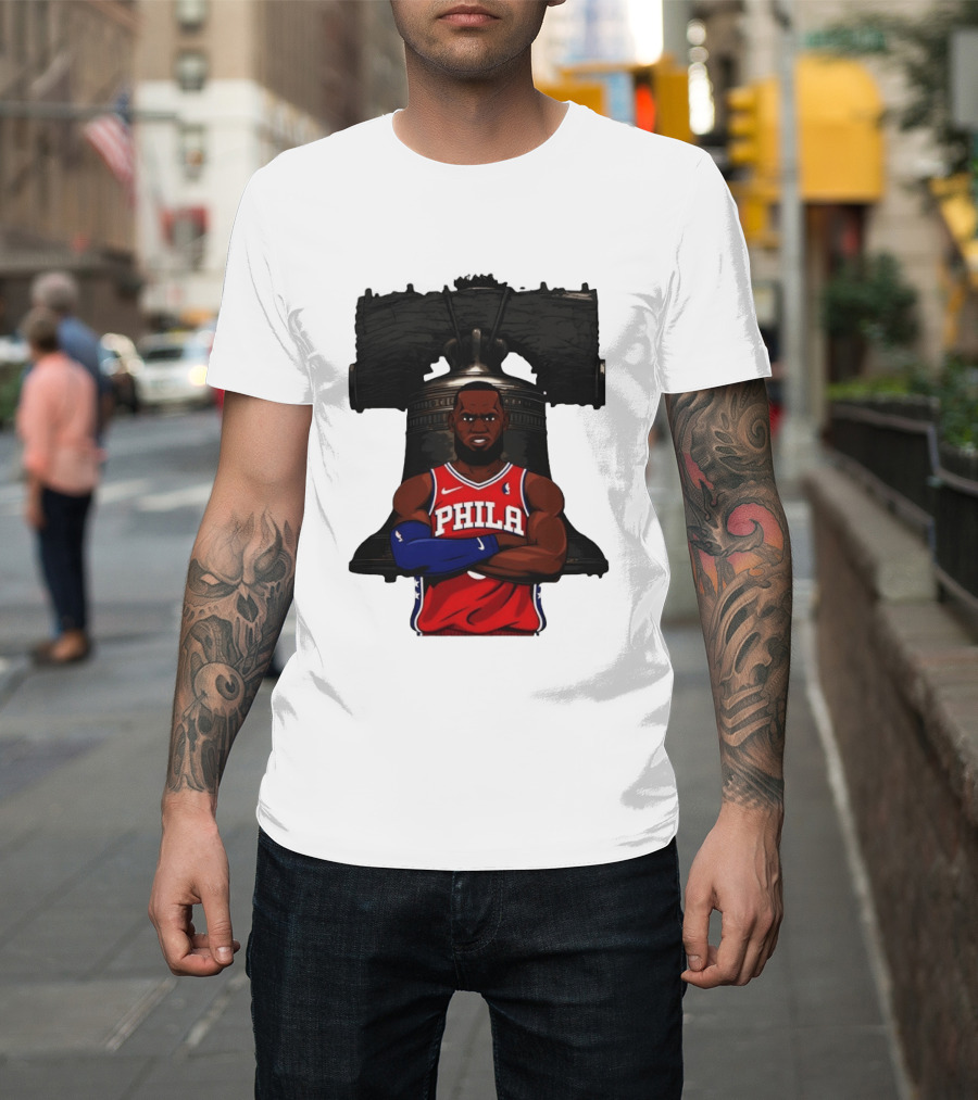 Philadelphia 76ers 2026 LeBron James Liberty Bell Basketball T-Shirt