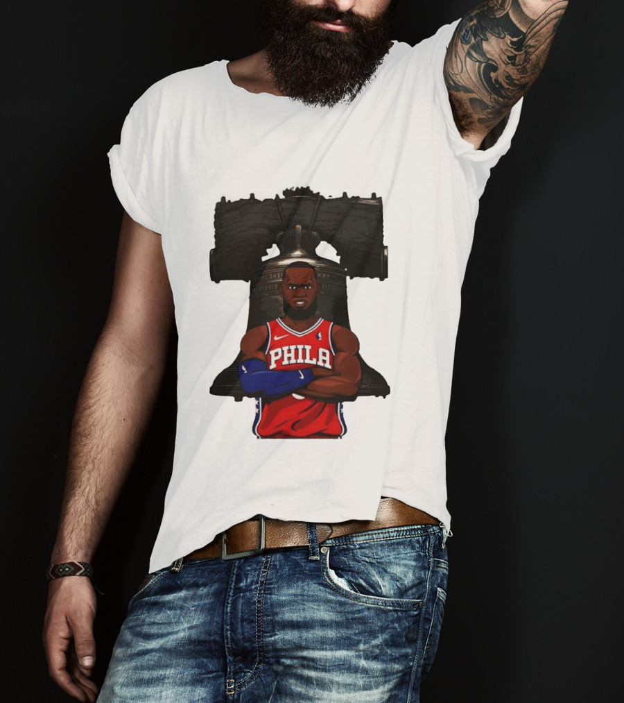 Philadelphia 76ers 2026 LeBron James Liberty Bell Basketball T-Shirt