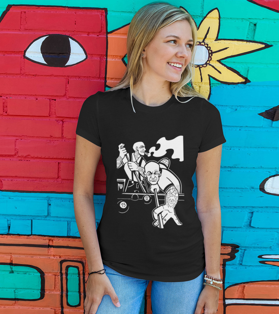 13 12 Tattooed Billiard Players Smoking Pool Game T-Shirt