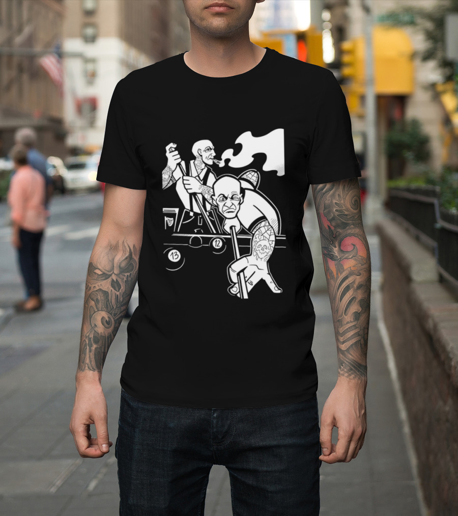 13 12 Tattooed Billiard Players Smoking Pool Game T-Shirt