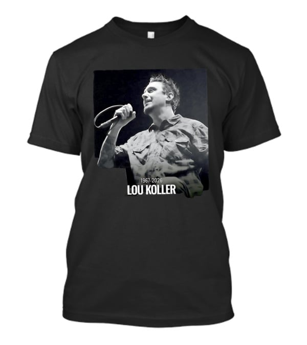 1967 2026 Lou Koller Microphone Plaid Black And White T-Shirt