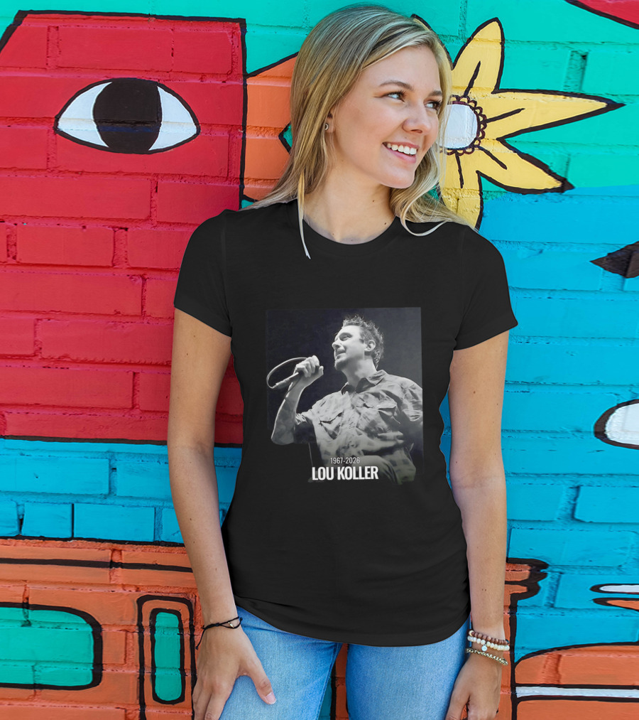 1967 2026 Lou Koller Microphone Plaid Black And White T-Shirt
