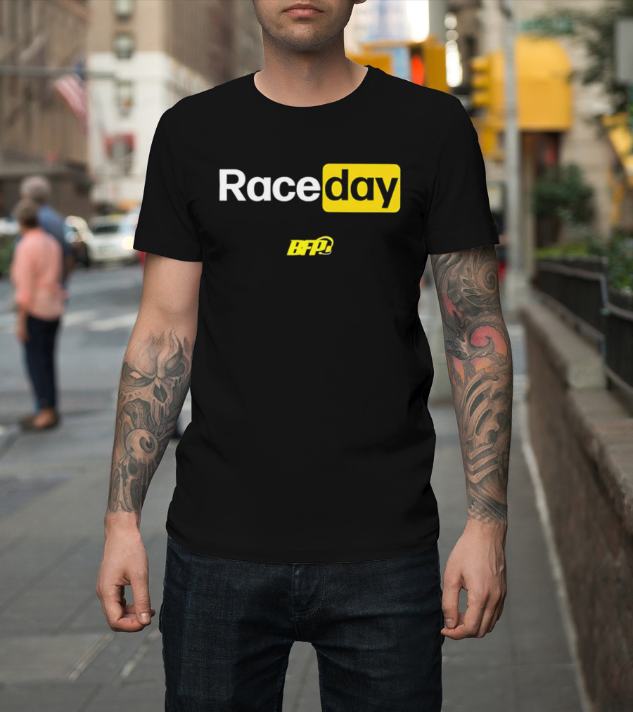 BFP Raceday Bold White Yellow Racing T-Shirt