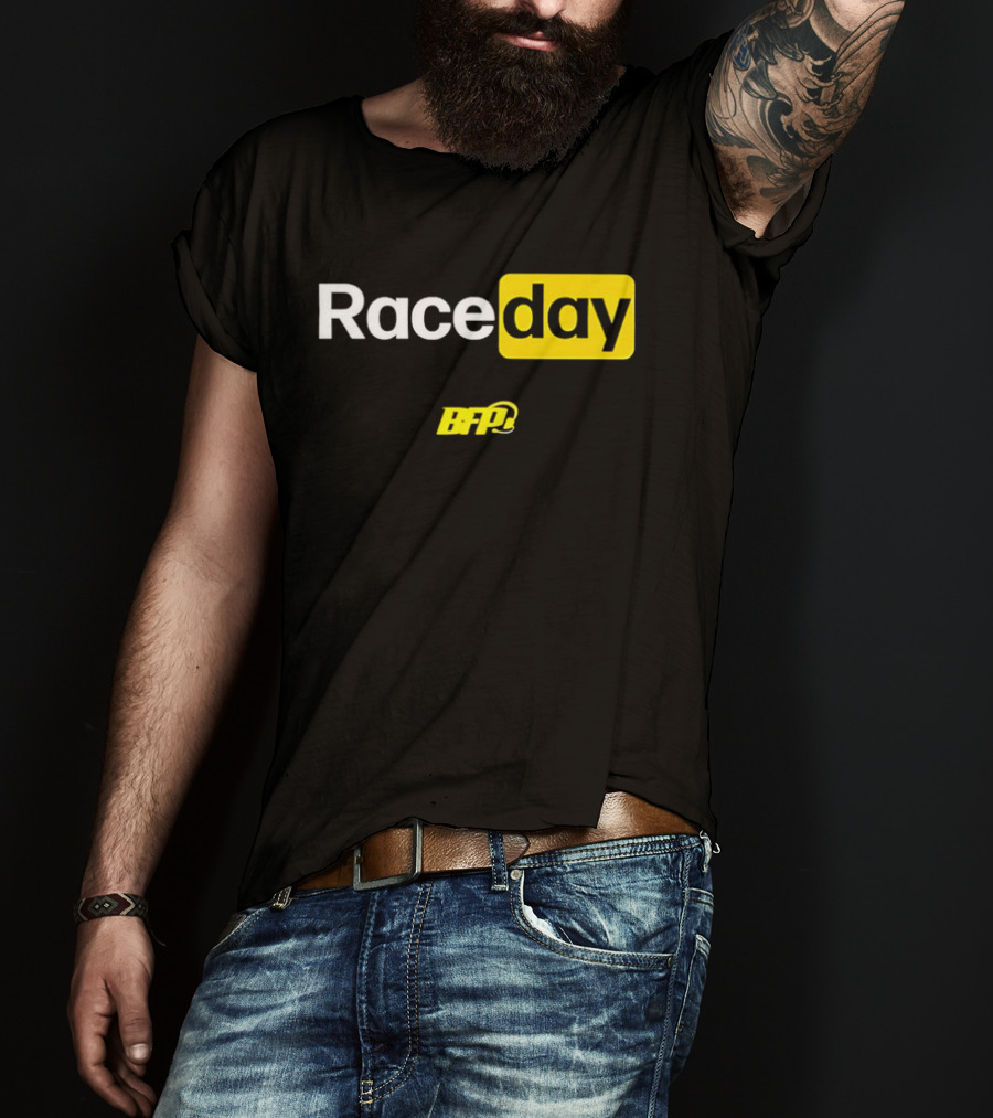 BFP Raceday Bold White Yellow Racing T-Shirt