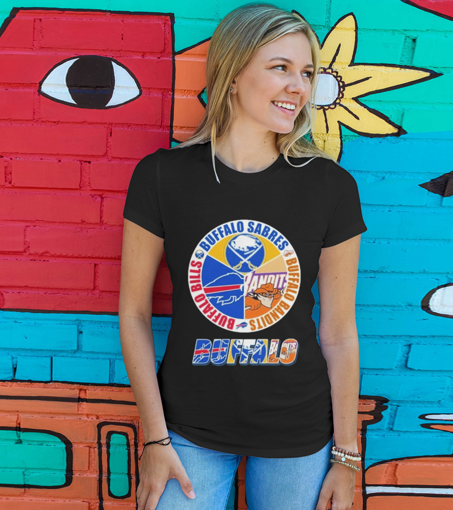 Buffalo Bills Sabres Bandits Logos Buffalo Sports Teams T-Shirt