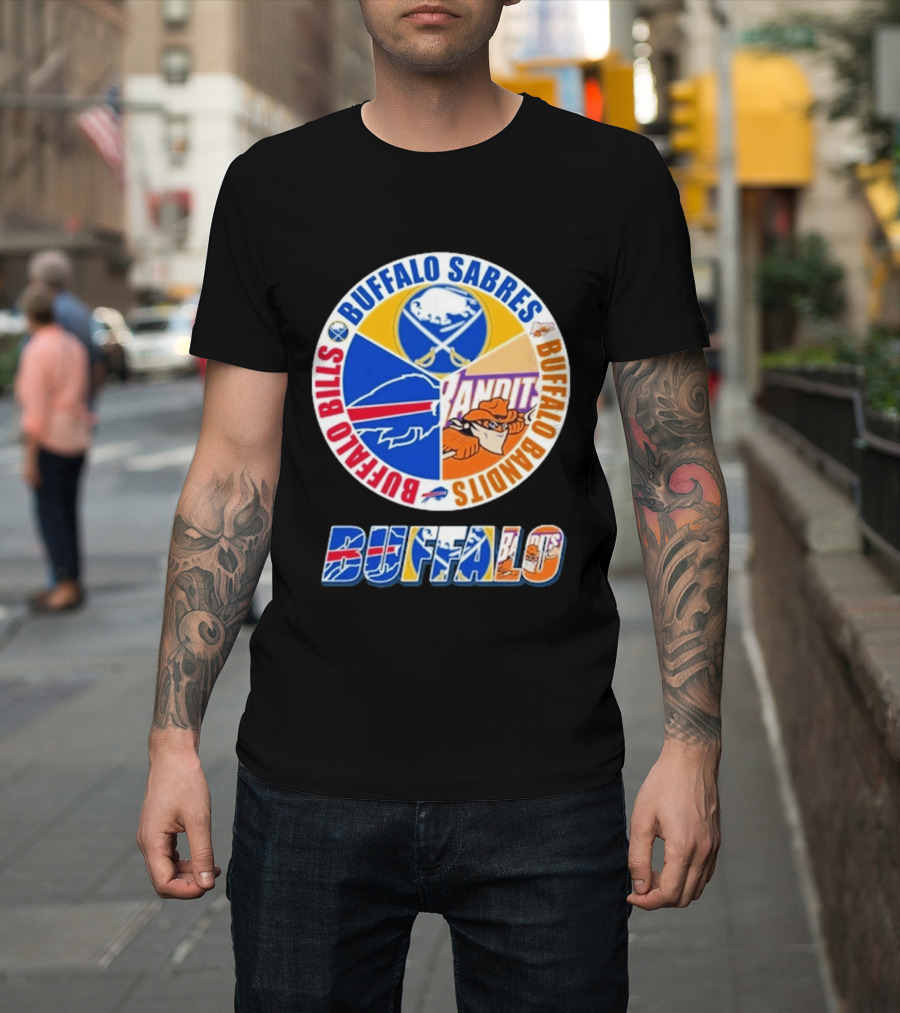 Buffalo Bills Sabres Bandits Logos Buffalo Sports Teams T-Shirt