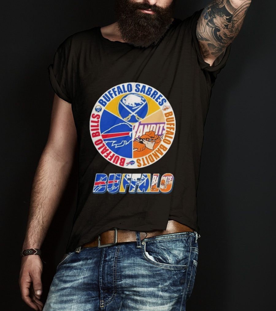 Buffalo Bills Sabres Bandits Logos Buffalo Sports Teams T-Shirt