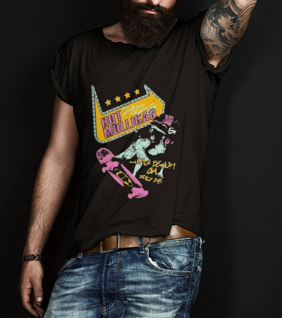 Hot Mulligan Long Beach CA 2026 Warped Tour July 25 Skateboarding Art With Stars T-Shirt
